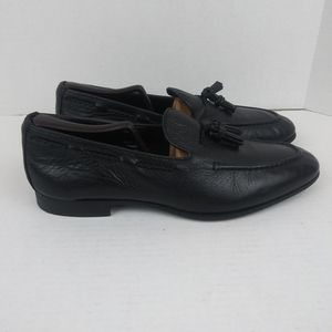 Zara Man Black Leather Tassel Loafers Size 42 (9)
